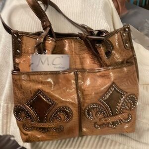 NWT Brown Genuine Leather Handbag